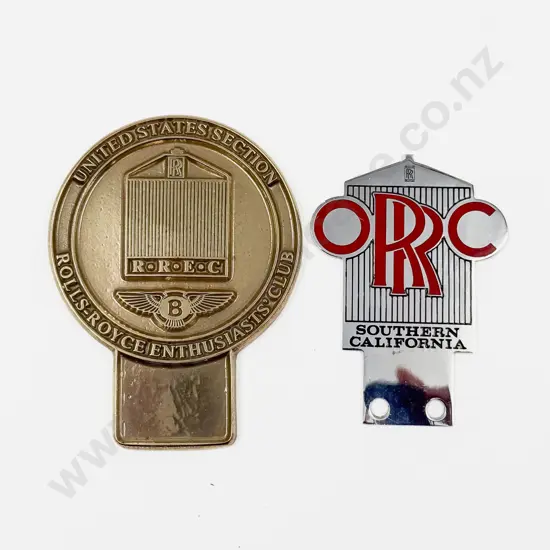 Rolls Royce Southern California Grill Car Badge and Solid Brass US Section RREC Plaque