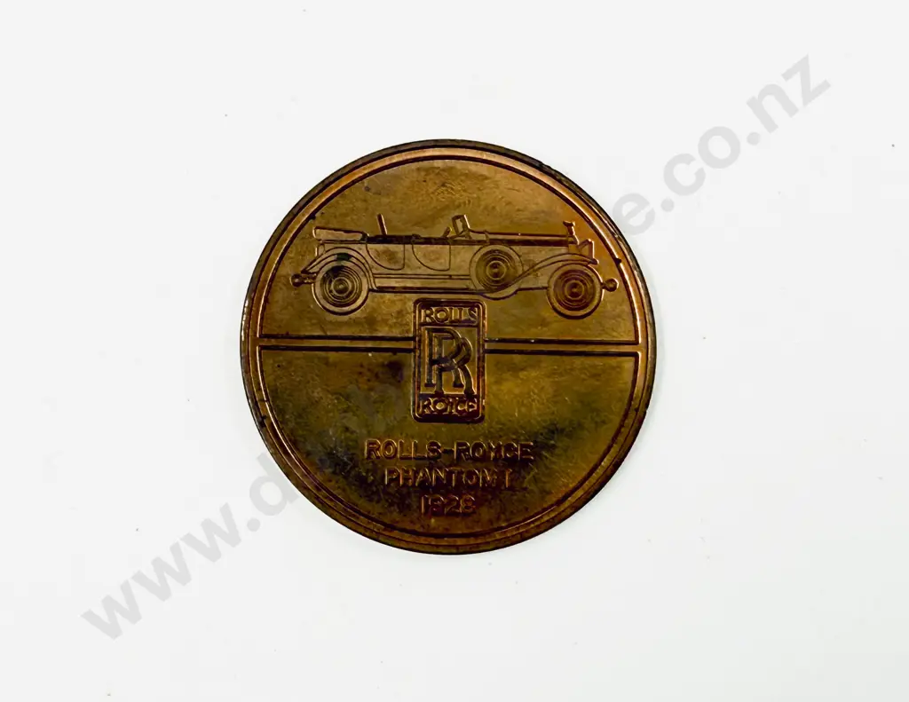 Rolls Royce Phantom 1 1928 Bronze Commemorative Medallion Image 1++