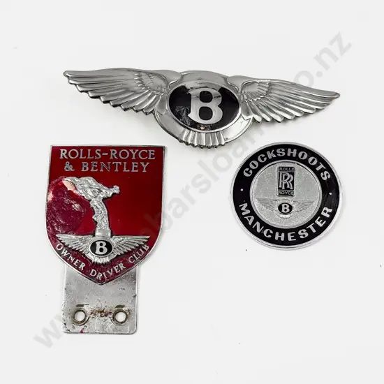 Three Bentley Car Badges