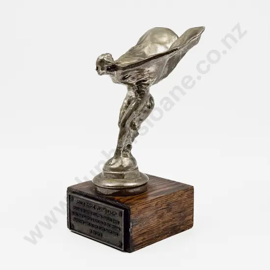 Replica Rolls-Royce Spirit of Ecstasy Mascot Mounted as Shelf Display