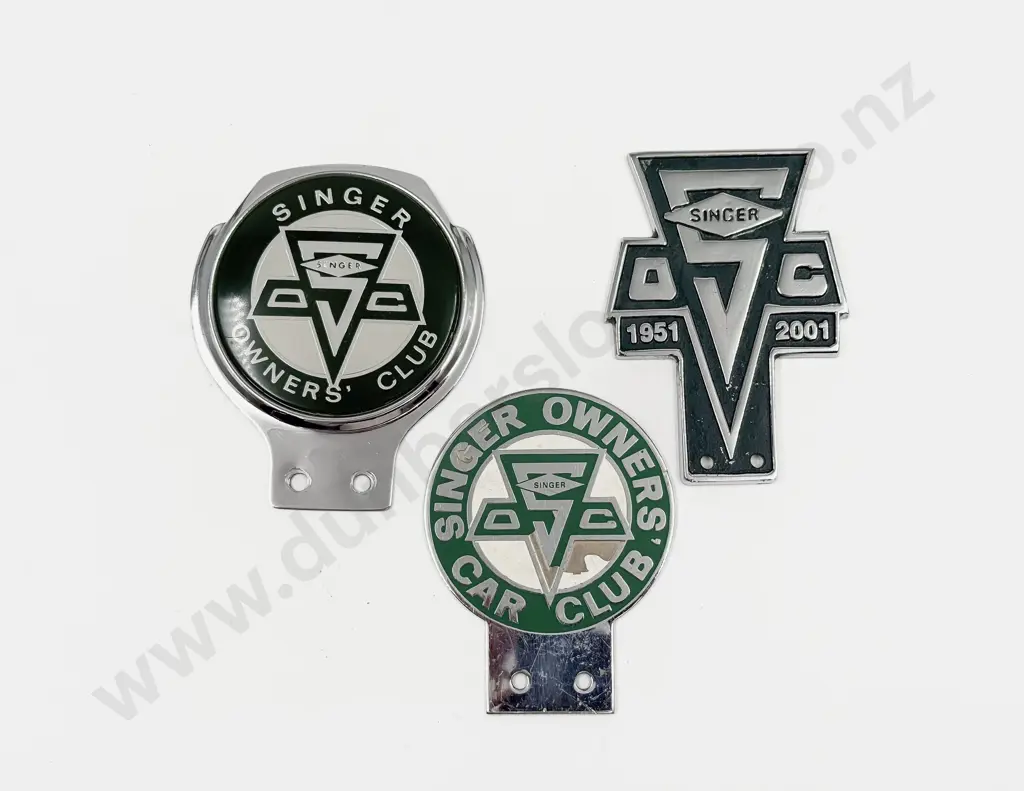 Three Singer Owners Club Car Badges Image 1++