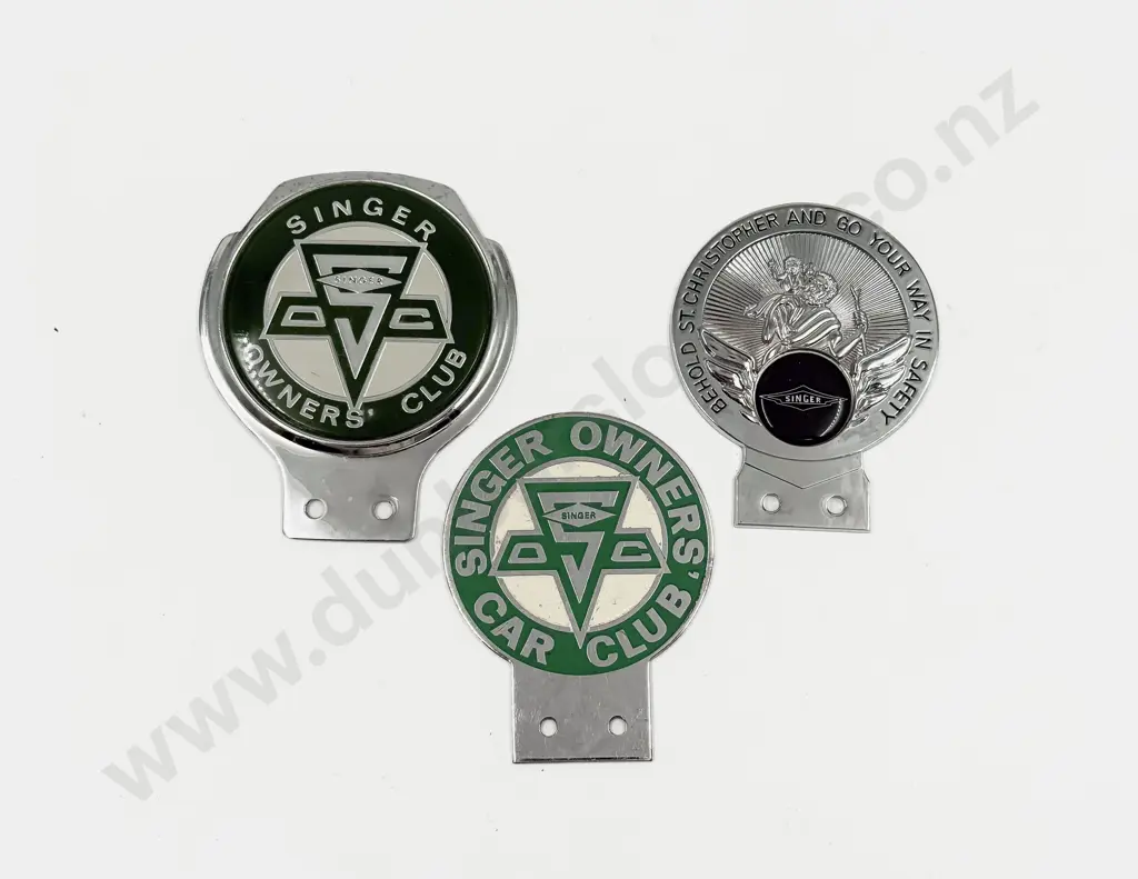 Three Singer Owners Club Car Badges Image 1++