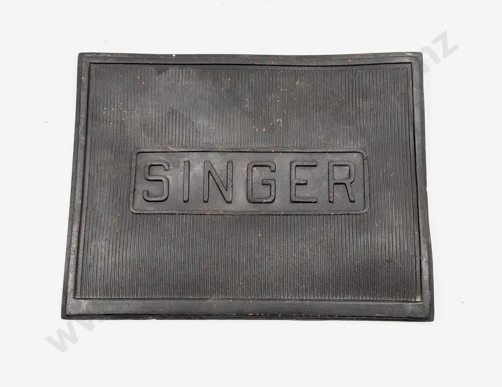 Three Singer Oil Gauges with Two Hub Caps - Logo Panel and Rubber Floor Mat Image 1++