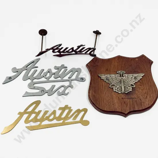 Vintage Austin Badge and Three Name Plates
