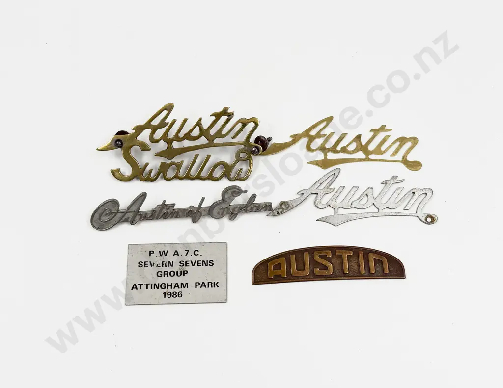 Austin Copper Badge with Four Name Plates and Plaque Image 1++