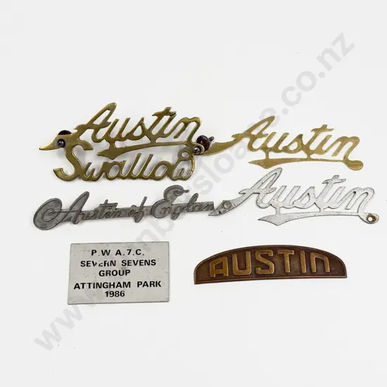 Austin Copper Badge with Four Name Plates and Plaque