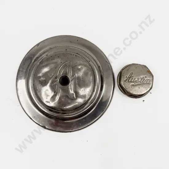 Austin Chromed Hub Cap and Two Radiator Screw Caps