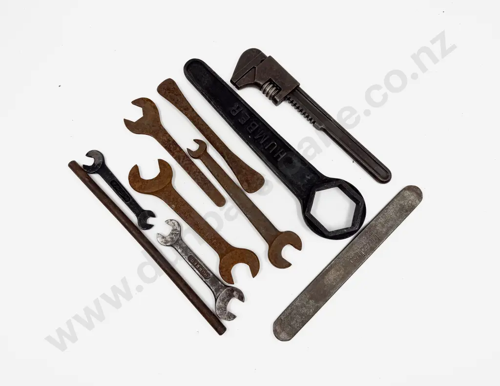 Three Humber Tool Kit Spanners with Seven Other Un-named Tools Image 1++