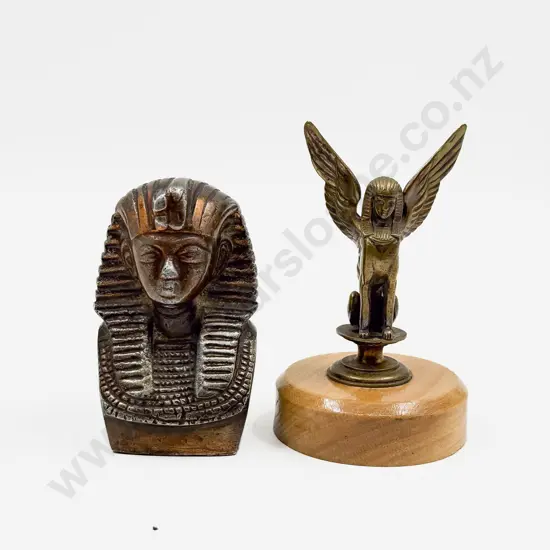 Egyptian Pharaoh Bust Car Mascot/Ornament and Winged Sphinx