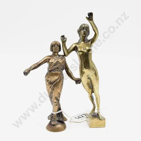 Vintage Speed Nymph and Draped Maiden Car Mascots