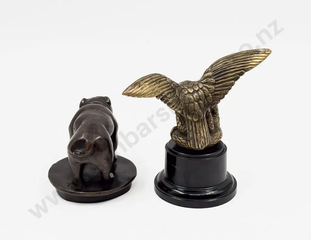 Reproduction C1920 Eagle Attacking Snake Car Mascot and Bulldog Mascot Image 1++