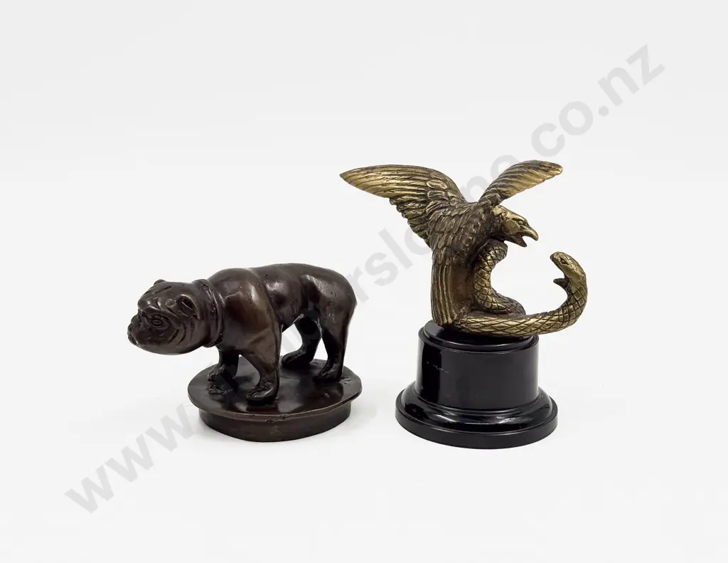 Reproduction C1920 Eagle Attacking Snake Car Mascot and Bulldog Mascot Image 1++