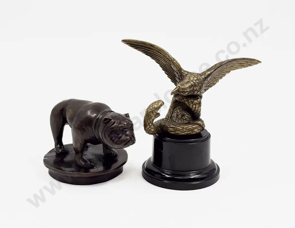 Reproduction C1920 Eagle Attacking Snake Car Mascot and Bulldog Mascot Image 1++