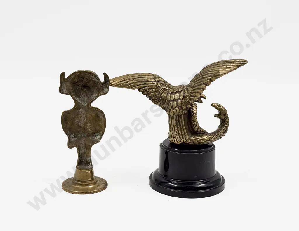 Reproduction C1920 Eagle Attacking Snake Car Mascot and Cornish Pixie Mascot Image 1++