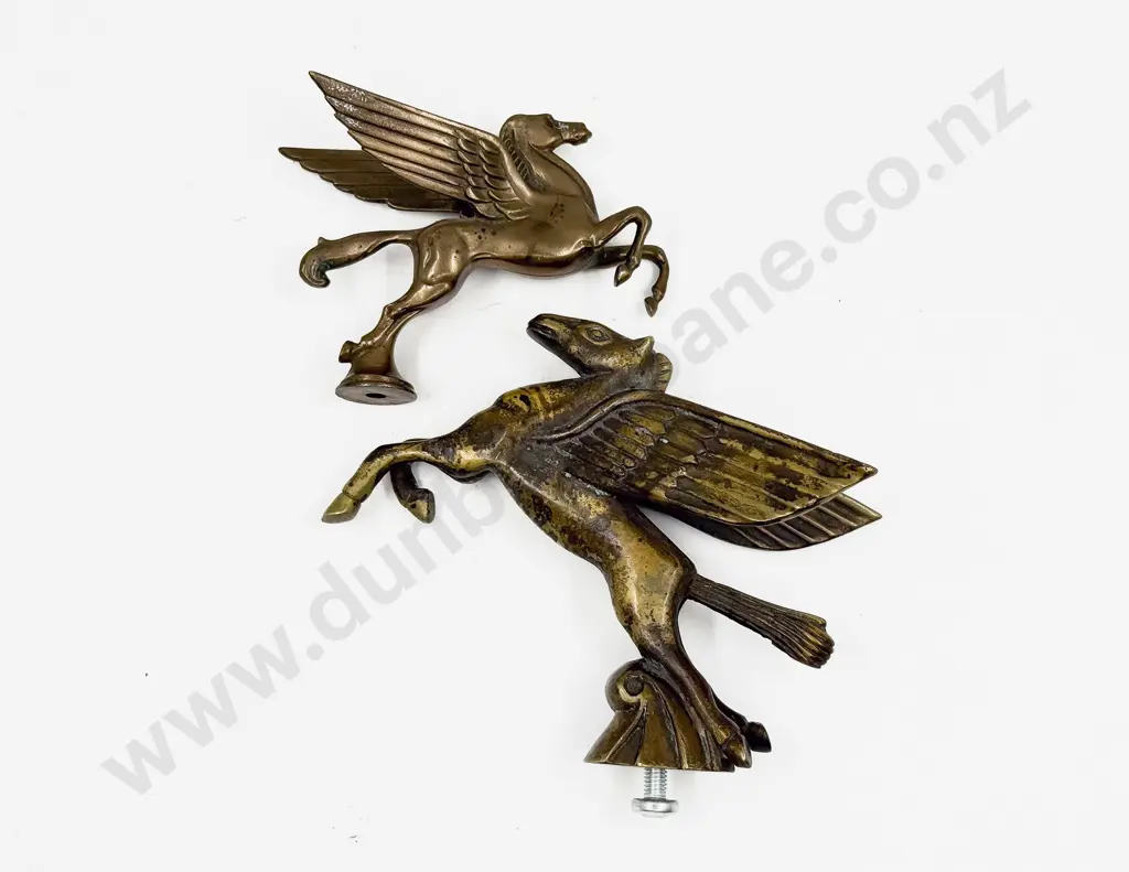 Reproduction Mobil Oil Pegasus Car Hood Ornament and Small Pegasus Image 1++