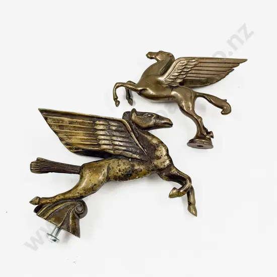 Reproduction Mobil Oil Pegasus Car Hood Ornament and Small Pegasus