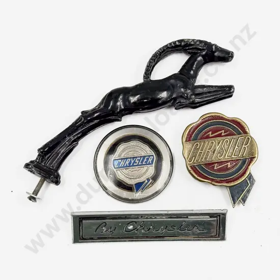 Art Deco Chrysler Imperial Type Hood Ornament with Three Chrysler Badges