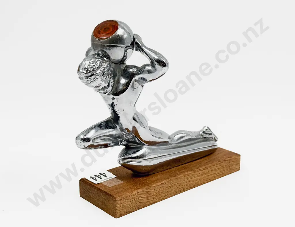 Vintage Mighty Atlas Lighted Hood Ornament Image 1++