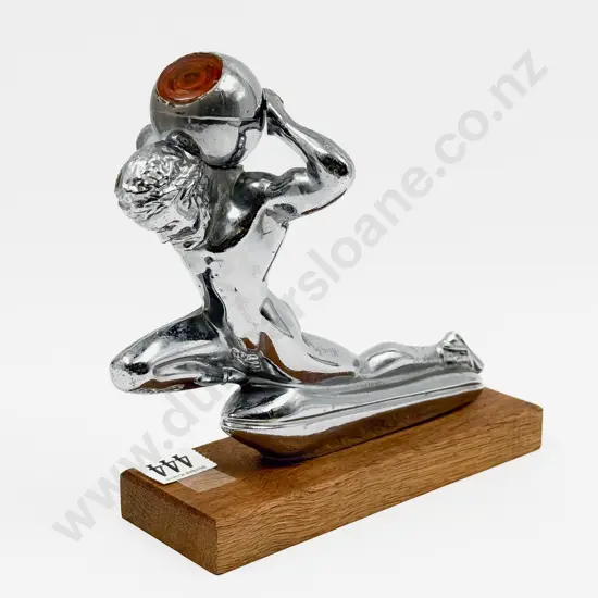 Vintage Mighty Atlas Lighted Hood Ornament