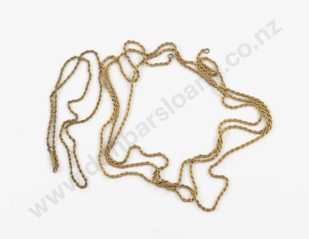 Victorian Gold Plated Rope Twist Muff Chain Image 1++