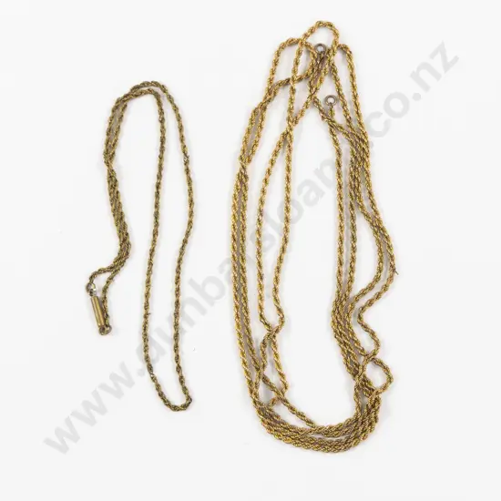 Victorian Gold Plated Rope Twist Muff Chain