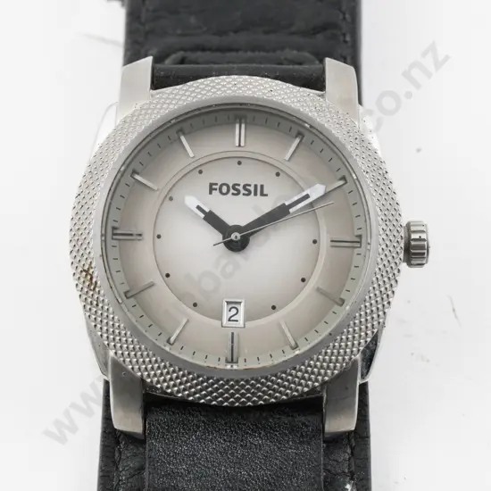 Fossil Gents Wrist Watch with Black Leather Strap