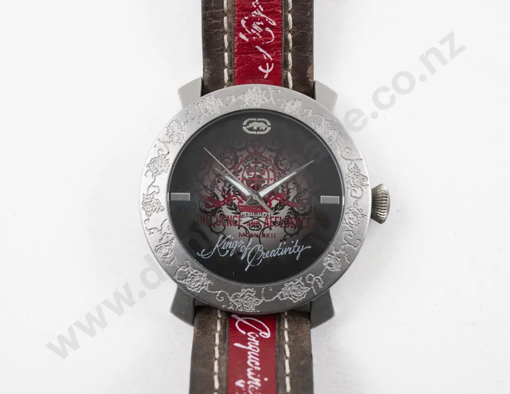 Marc Ecko Gents Wrist Watch with Leather Straps Image 1++