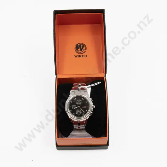 Boxed Seiko 'Wired' Stainless Steel Chronograph Wrist Watch
