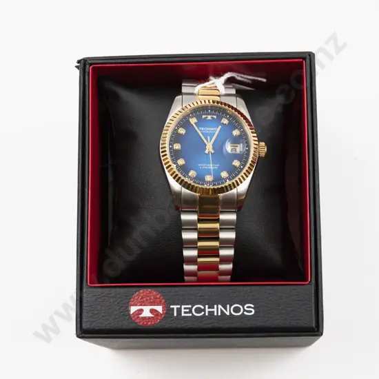 Boxed Technos Stainless Steel Quartz Gents Wrist Watch