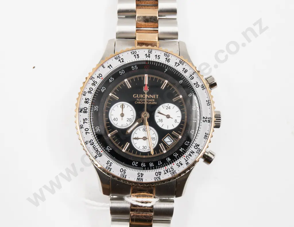 Boxed Guionnet Flight Timer Pilot Chronograph Gents Wrist Watch Image 1++