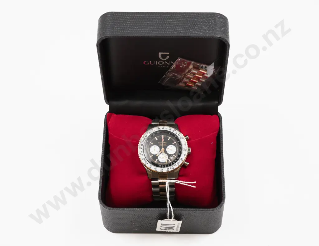 Boxed Guionnet Flight Timer Pilot Chronograph Gents Wrist Watch Image 1++