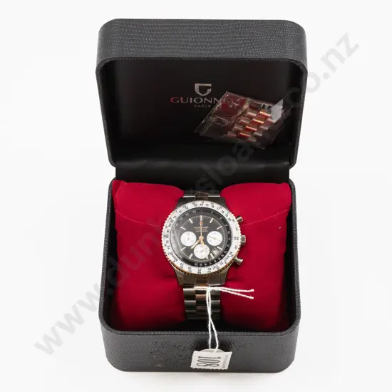 Boxed Guionnet Flight Timer Pilot Chronograph Gents Wrist Watch