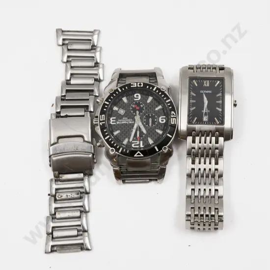 MHJ Chronograph Stainless Steel Wrist Watch (A/F) and One Other