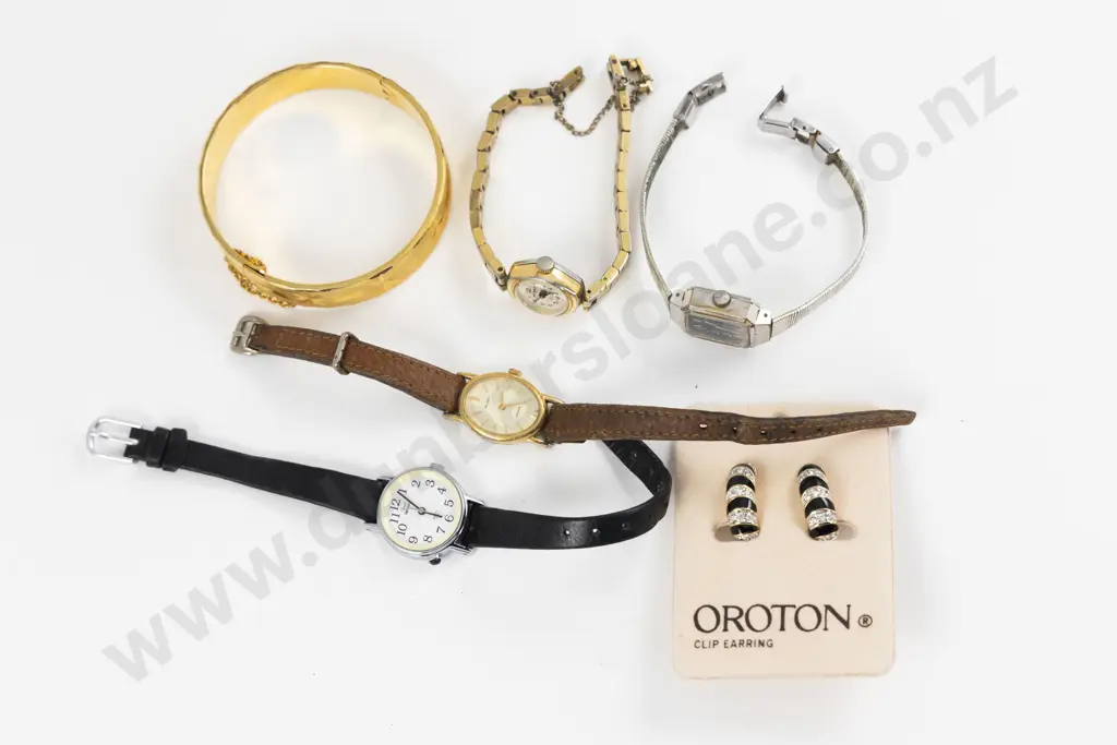 Collection of Wrist Watches with Oroton Clip On Earrings Image 1++