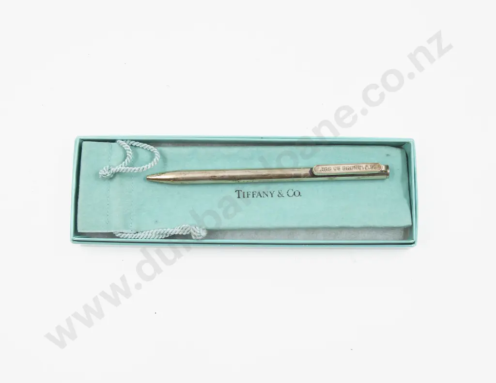Tiffany & Co S/S Ball Point Pen in Original Display Box Image 1++
