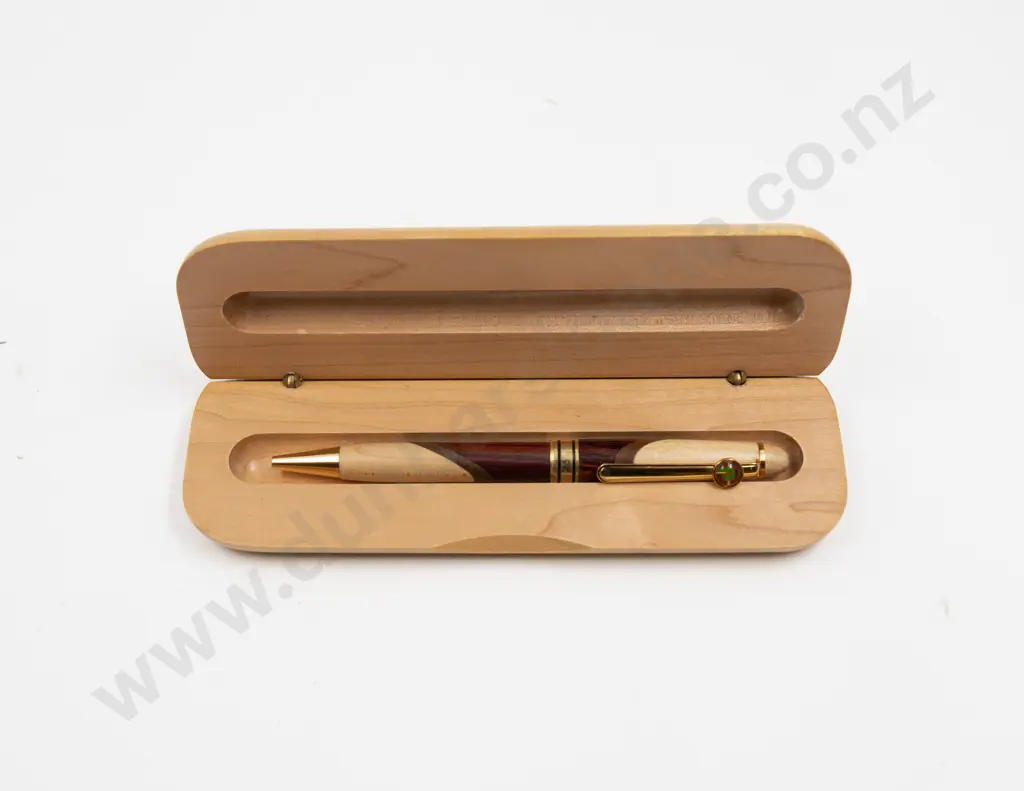 Handed Crafted Wooden Ball Point Pen with Matching Display Box Image 1++