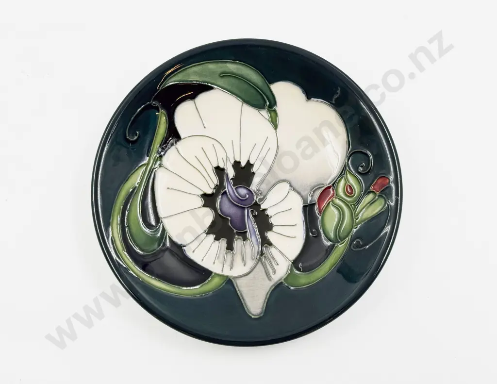 Moorcroft Dish "Pansy" with Original Box Image 1++