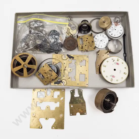 Box of Assorted Vintage Watch/Clock Fittings etc