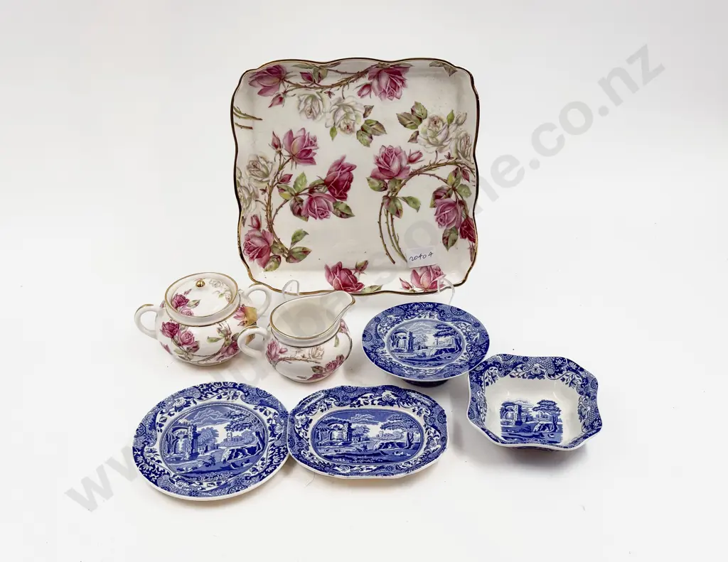 Four Pieces of Spode Blue & White Miniature China together with Assorted Aynsley Image 1++