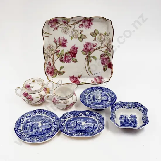 Four Pieces of Spode Blue & White Miniature China together with Assorted Aynsley