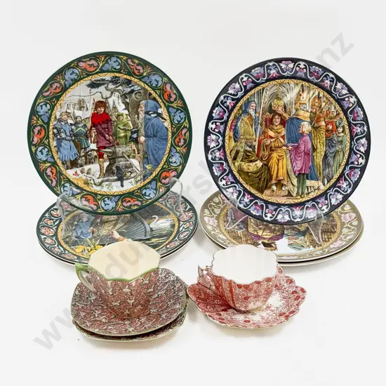 Six Wedgwood Comm. Plates & Small Qty of Fancy Tea China