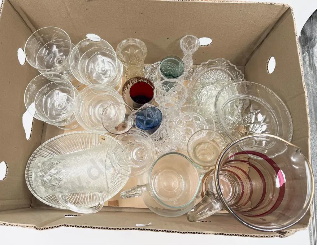 Box Qty of Assorted Crystal Glassware Image 1++