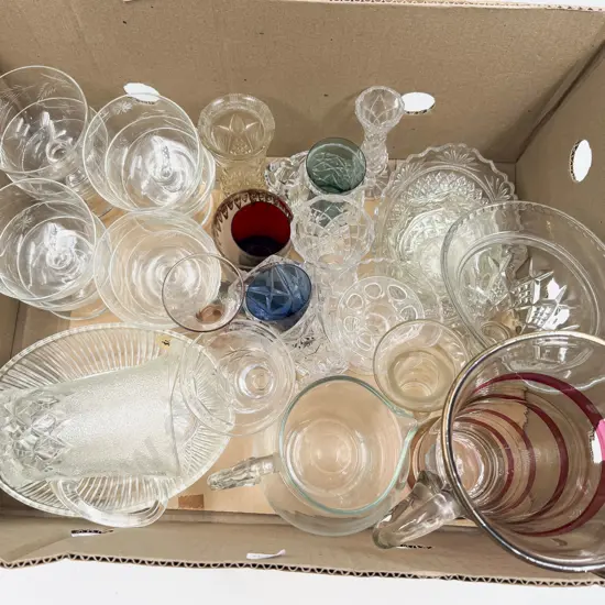 Box Qty of Assorted Crystal Glassware