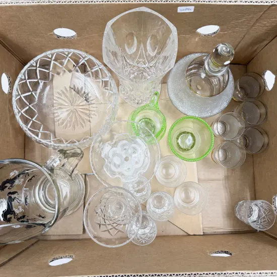 Box Qty of Assorted Crystal Glassware