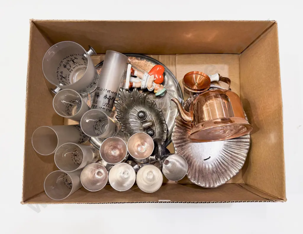Box Qty of Assorted Metal & Glassware Image 1++