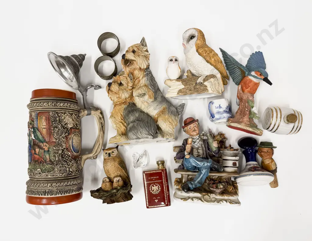 Box Qty of Assorted Animals Ornaments Figures & Large Stein Image 1++