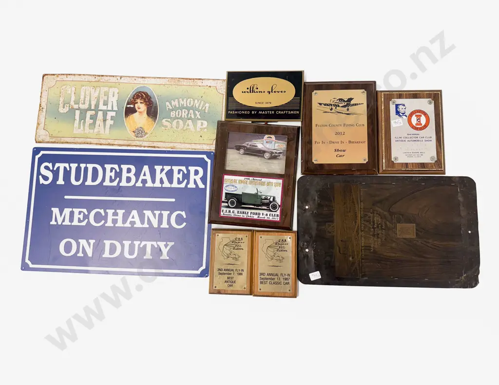 A Vintage Tin Sears Sign & Assorted Signs & Plaques Image 1++