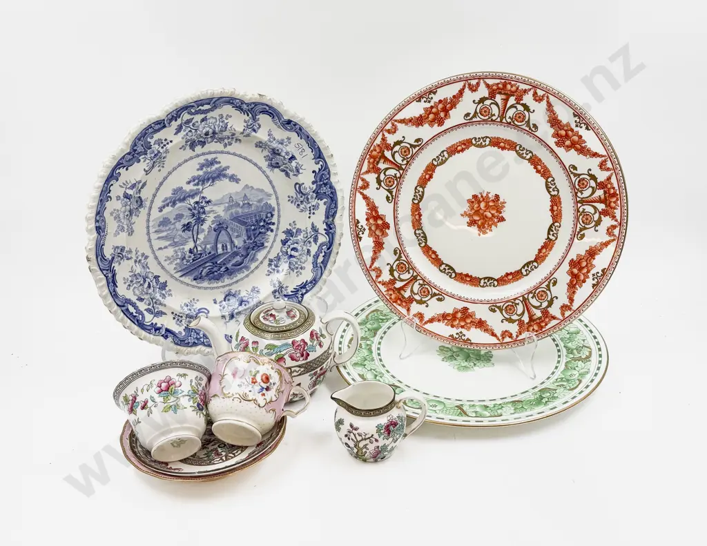 Qty of Assorted Fancy China including Small "Indian Tree" Pattern Teapot Image 1++