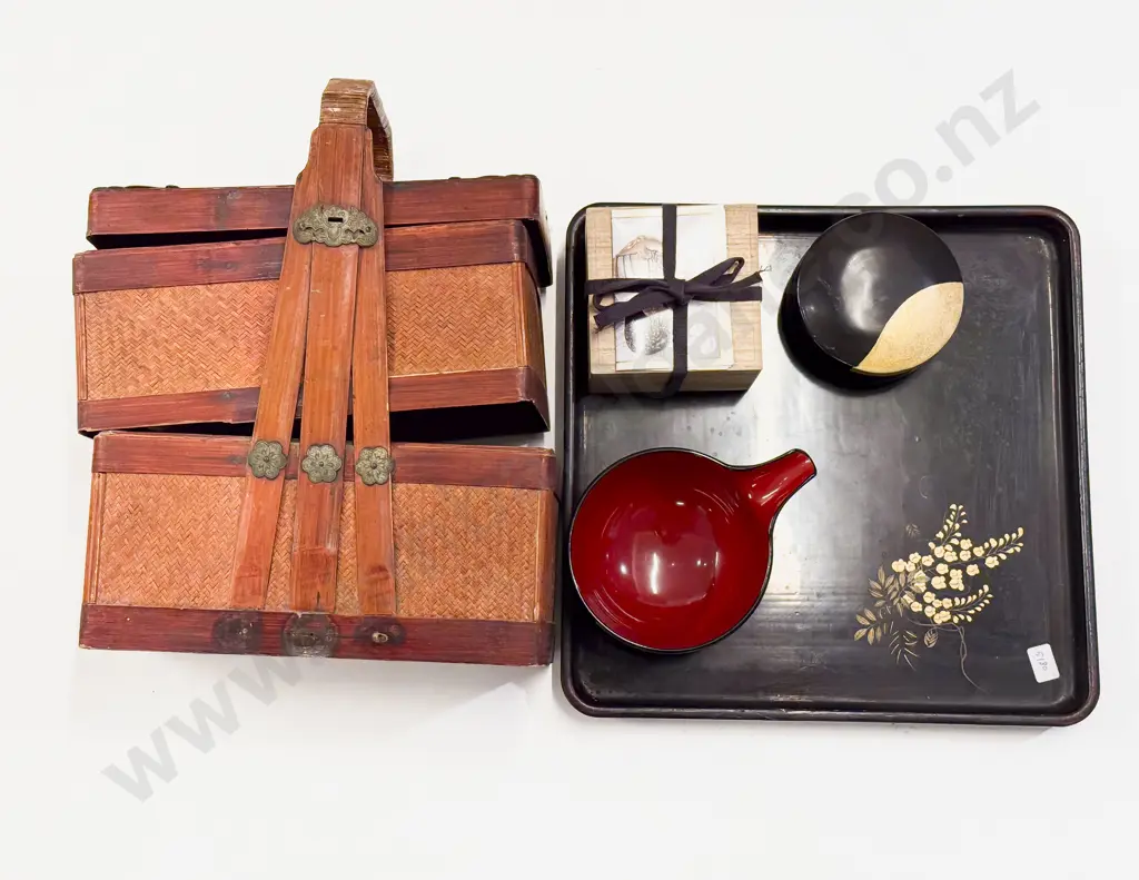 Qty of Assorted including Lacquer Ware & Stacking Food Box Image 1++