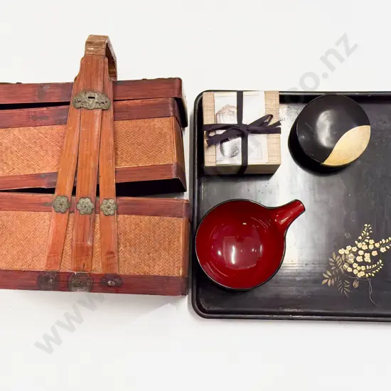 Qty of Assorted including Lacquer Ware & Stacking Food Box